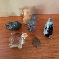 Collection of Carved Animal Figures in Pottery, Stone & Glass - 2