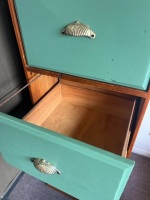 4-Draw Wooden Filing Cabinet with Brass Handles - 2
