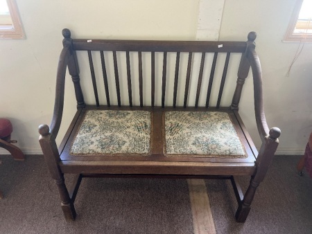 Vintage Double Seated Chair with Embroidered Inserts