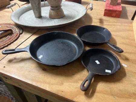 3 x Cast Iron Skillets
