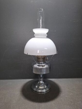 Aladdin Model #12 Oil Lamp with Metal/Nickel-Plated Base