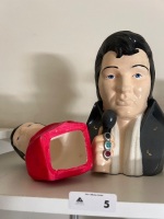 Pair of Hand-Painted Ceramic Elvis Heads - 4