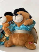 Small and Large Animated Musical Plush Toy with Guitar and Aqua Jumpsuit - 2