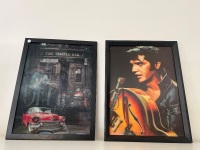 2 x Interlaced Images Framed Portraits of Elvis Presley