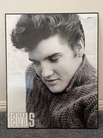 Black and White 1950's Style Portrait of Elvis Presley