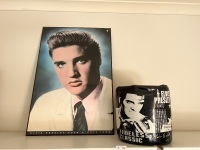 Large Print of Elvis Presley Portrait with Elvis Themed Poof