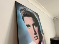 Large Print of Elvis Presley Portrait with Elvis Themed Poof - 3
