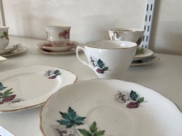 4 x Queen Anne Trios Fine China Teacup with Two Saucers and Porceline Trinket - 3