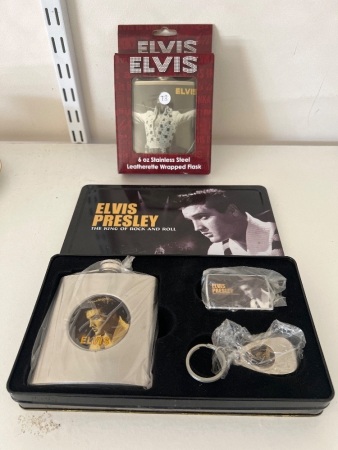 2 x Elvis Themed Flasks