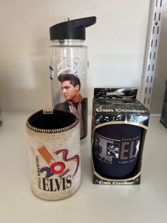 Elvis Presley Straw Clear Waterbottle and 2 x Stubby Coolers