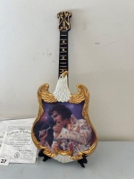 Limited Edition Elvis "Aloha from Hawaii" Guitar Porceline Collectors Plate with Certificate of Authenticity - 2