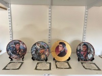 Set of Four Elvis Presley Collectors Plates with Certificates of Autheniticity
