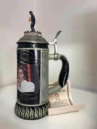 Elvis Presley Vintage Collectors Edition Ceramic Beer Stein from 1992 with Certificate of Authenticity