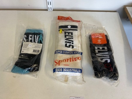 3 x Elvis Presley Sock Pairs - As New