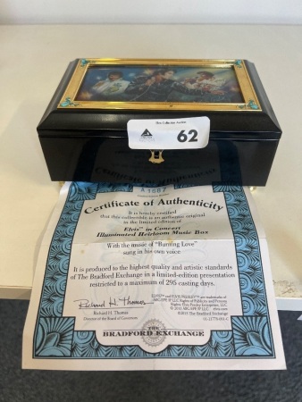 Limited Edition "Elvis in Concert Illuminated Heirloom Music Box" with Certificate of Autheniticy and Key
