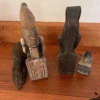 3 Carved Stone & 1 Resin Egyptian Figures inc. Lion & Bird - 3