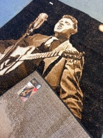 Large Tapestry Woven Rug with Elvis Presley Performing - 2