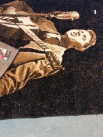 Large Tapestry Woven Rug with Elvis Presley Performing - 3