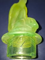 Art Deco Uranium Glass Bowl with Frosted Pelican Centrepiece - 5