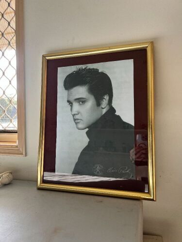 Gold-Framed Portrait of Elvis Presley