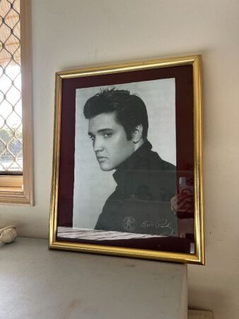 Gold-Framed Portrait of Elvis Presley
