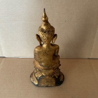 18th Century Shan Burmese Bronze Buddha Overlaid with 24k Gold - 3