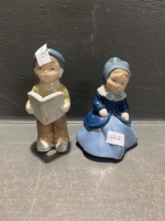 Vintage Signed Porcelain Christmas Carollers