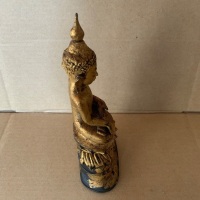 18th Century Shan Burmese Bronze Buddha Overlaid with 24k Gold - 4