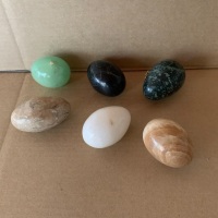 Lot of 6 Carved Stone/Marble/Onyx Eggs - 2