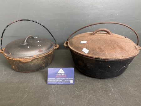 2 x Camp Ovens - 10" and 1 x 8"