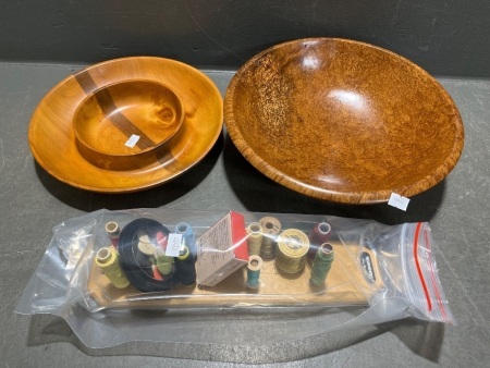 2 x Vintage Tasmanian Souvenirs and 1 x Hand-Turned Mallee Burl Bowl