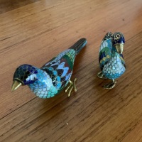 2 Cloisonne Birds - Legs As Is - 2