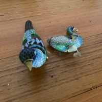 2 Cloisonne Birds - Legs As Is - 3