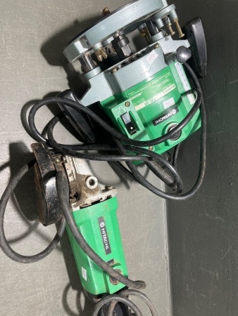 Hitachi Electric Angle Grinder and Hitachi TR-12 1/2" Plunge Router