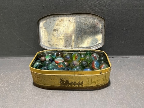 Vintage Tin of Marbles