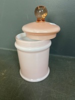 4 x Pink Glass Vessels and Pottery Vase - 5