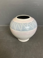 4 x Pink Glass Vessels and Pottery Vase - 6