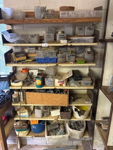 Shelf lot of hardware items