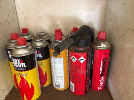 Qty if butane gas cartridges