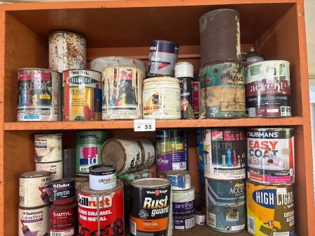 Qty paints in tins