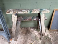 Pair of timber saw horses