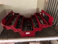Metal toolbox with tools