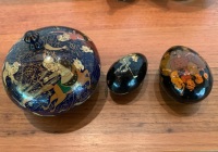 3 Kashmiri Lacquerware Boxes Depicting Hunting Scenes