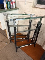 Pair of adjustable metal sawhorses