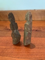 Pair of Carved Granite Pilgrim Style Figures - 2