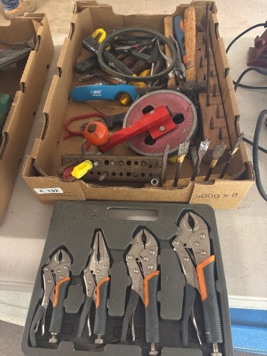 Box lot of tools