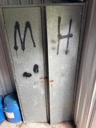 Galvanised metal storage cabinet