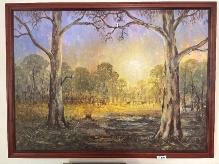 Australian outback oil on board