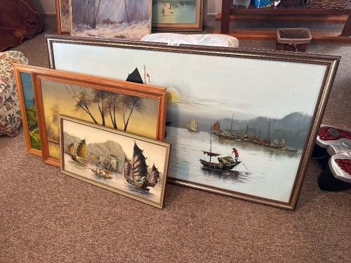 Assorted lot of Asian style artwork