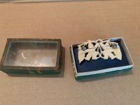 Vintage Carved Ivory Brooch in Original Glass Fronted Box - 2